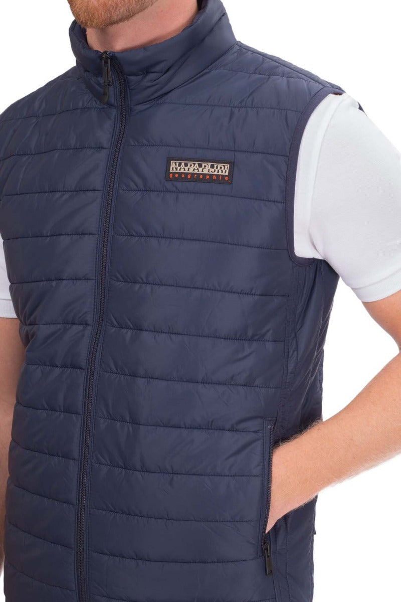 NAPAPIJRI - Men's sleveless down jacket with logo patch-4