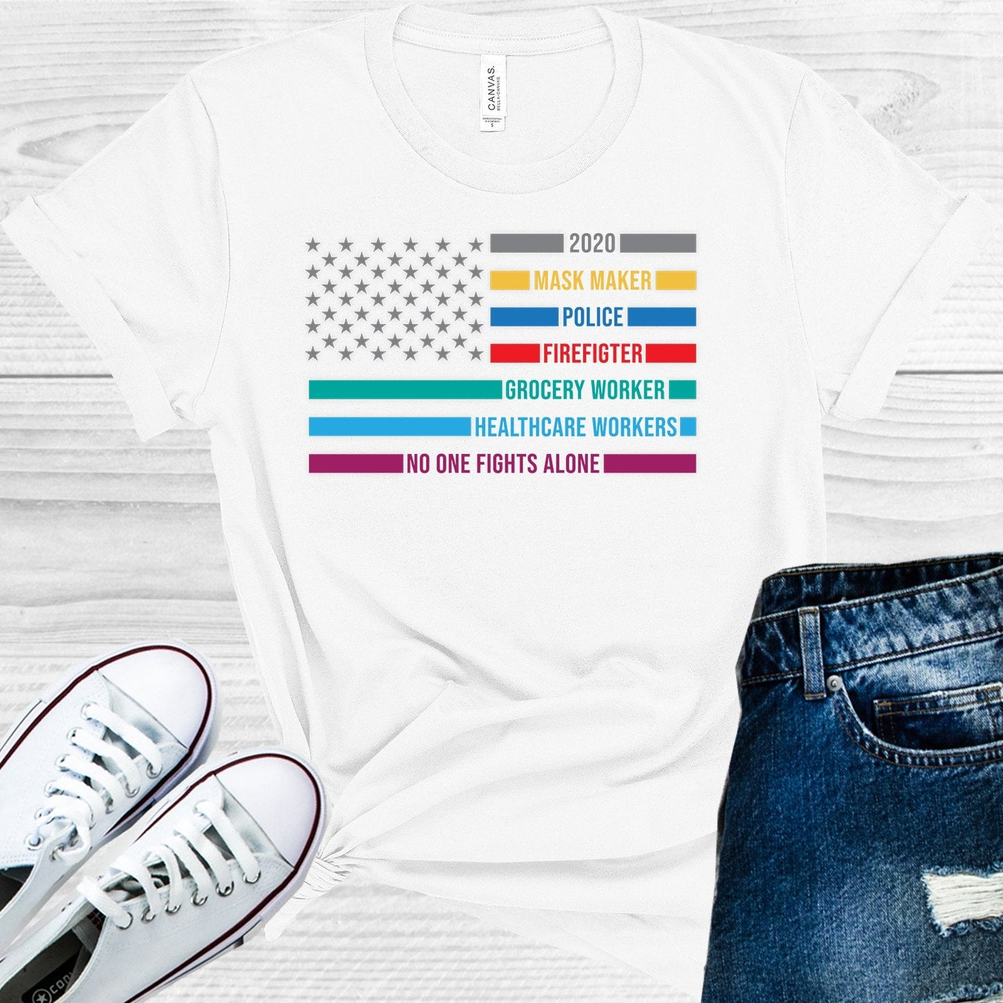 Essential Workers No One Fights Alone Graphic Tee