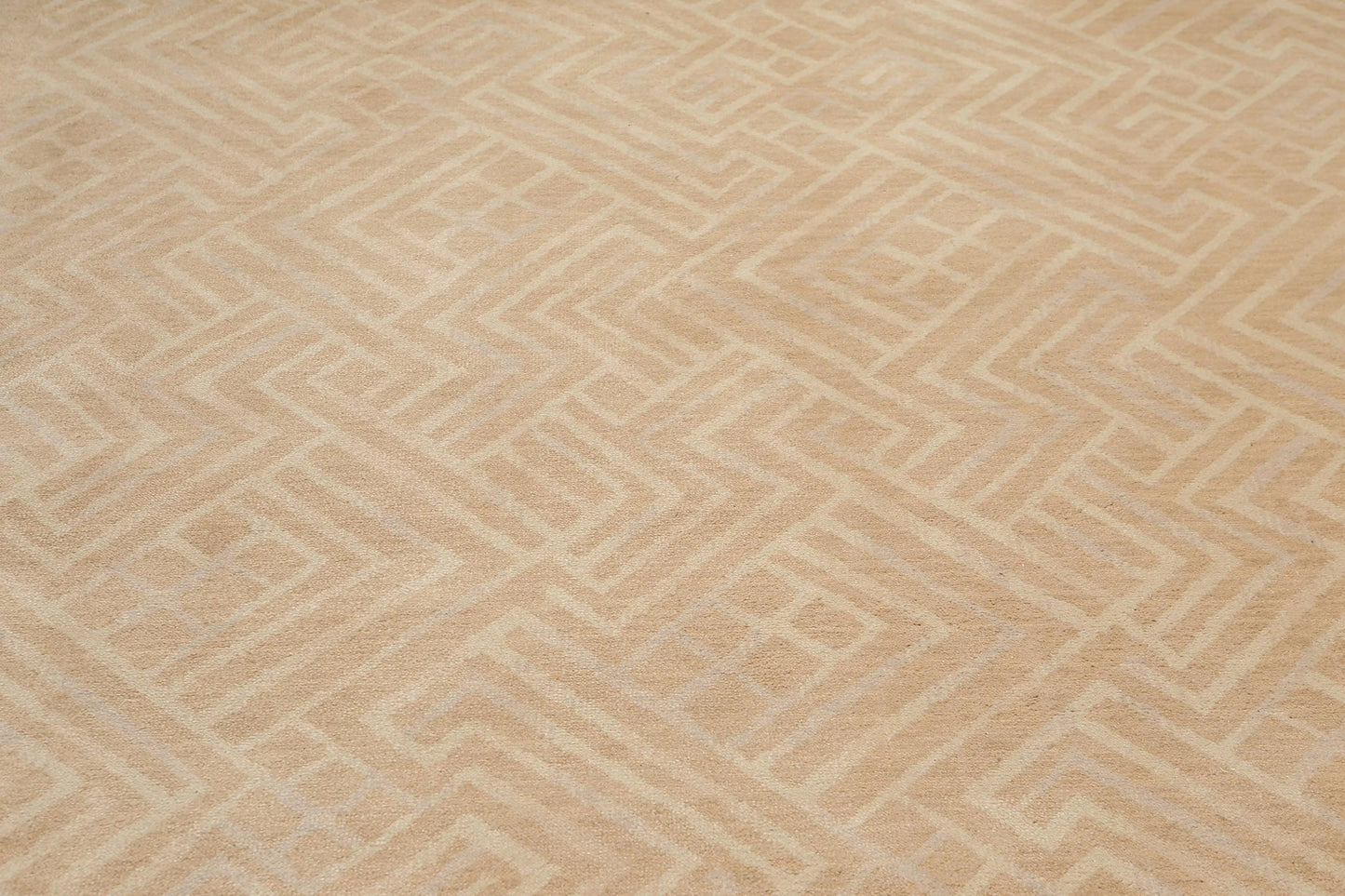 6' x 9' Hand Knotted Geometric Pattern 100% Wool Area rug Tan-4