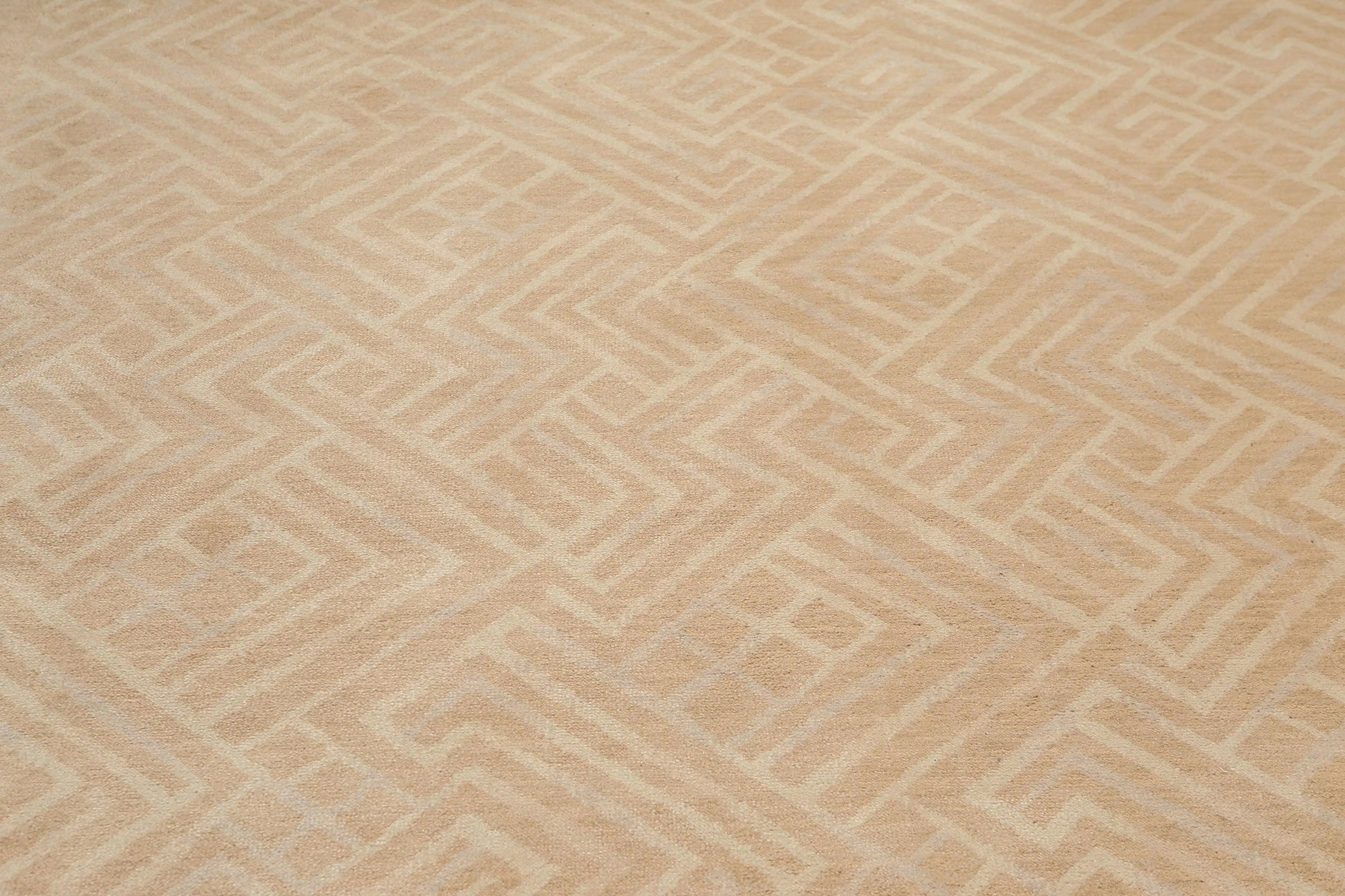 6' x 9' Hand Knotted Geometric Pattern 100% Wool Area rug Tan-4
