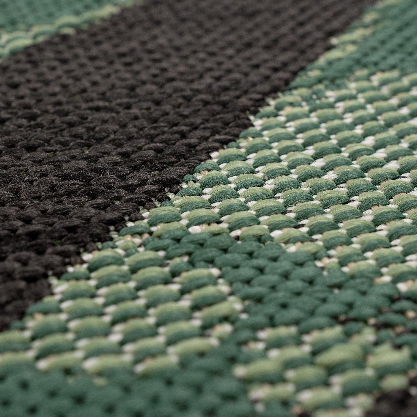 Outdoor Rug Ostende Palm Leaf Design Waterproof - Black Green-2