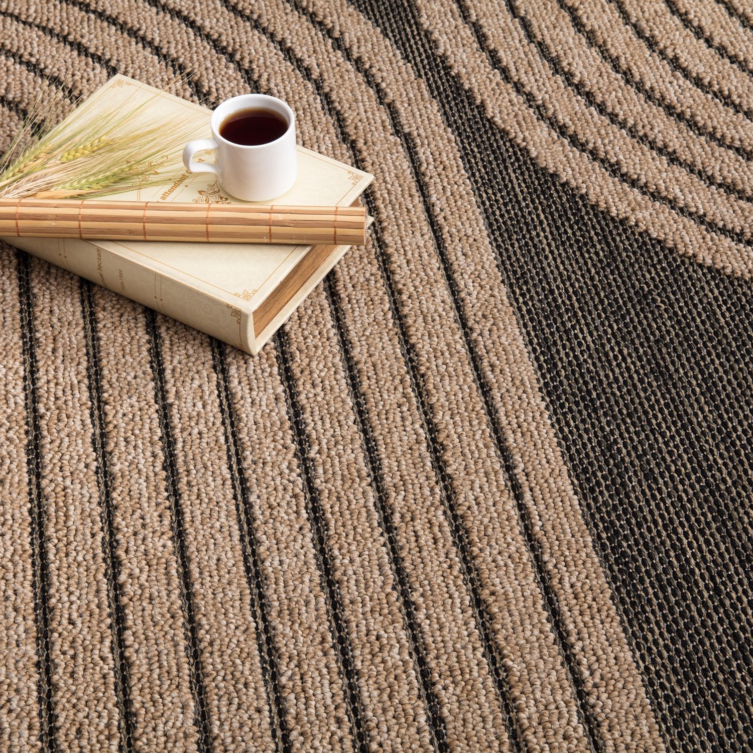 In- & Outdoor Rug Cologne with Modern Lines Design in Beige Black-1