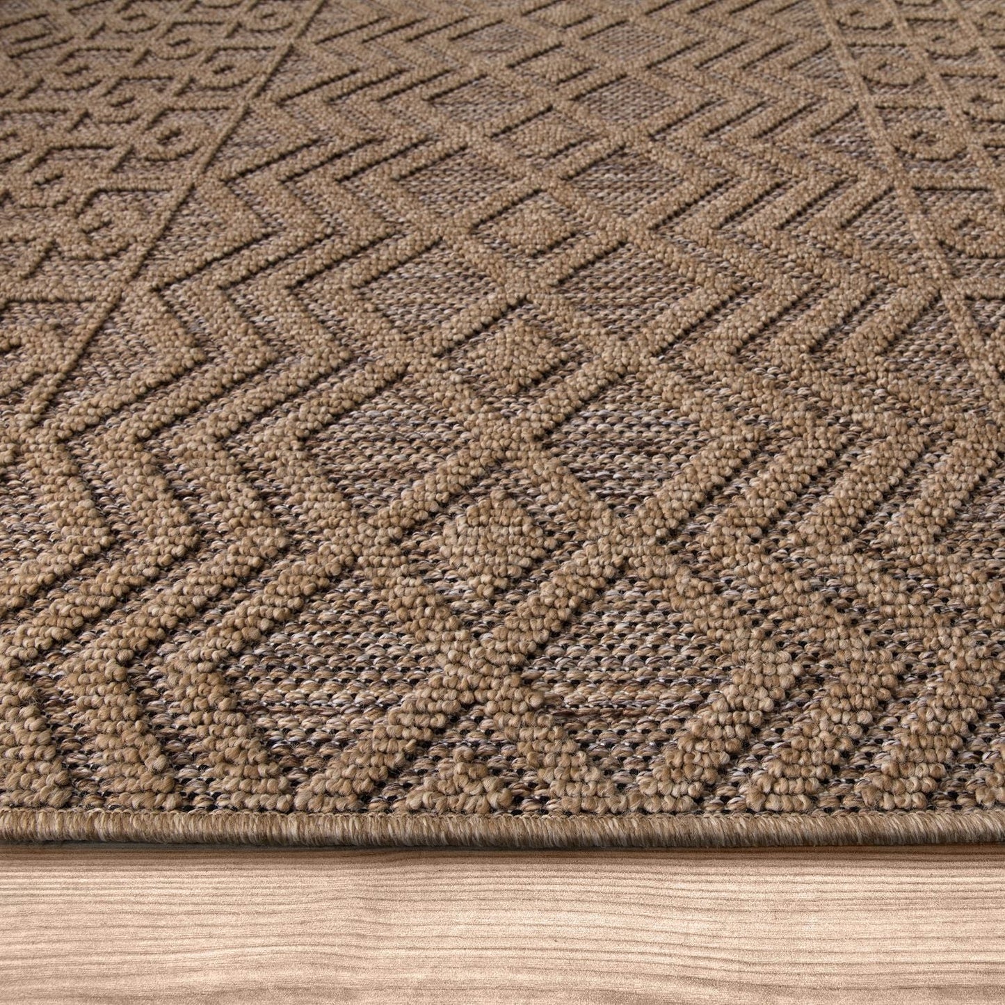 In- & Outdoor Rug Cologne with Bohemian Aztec Pattern in Beige-2