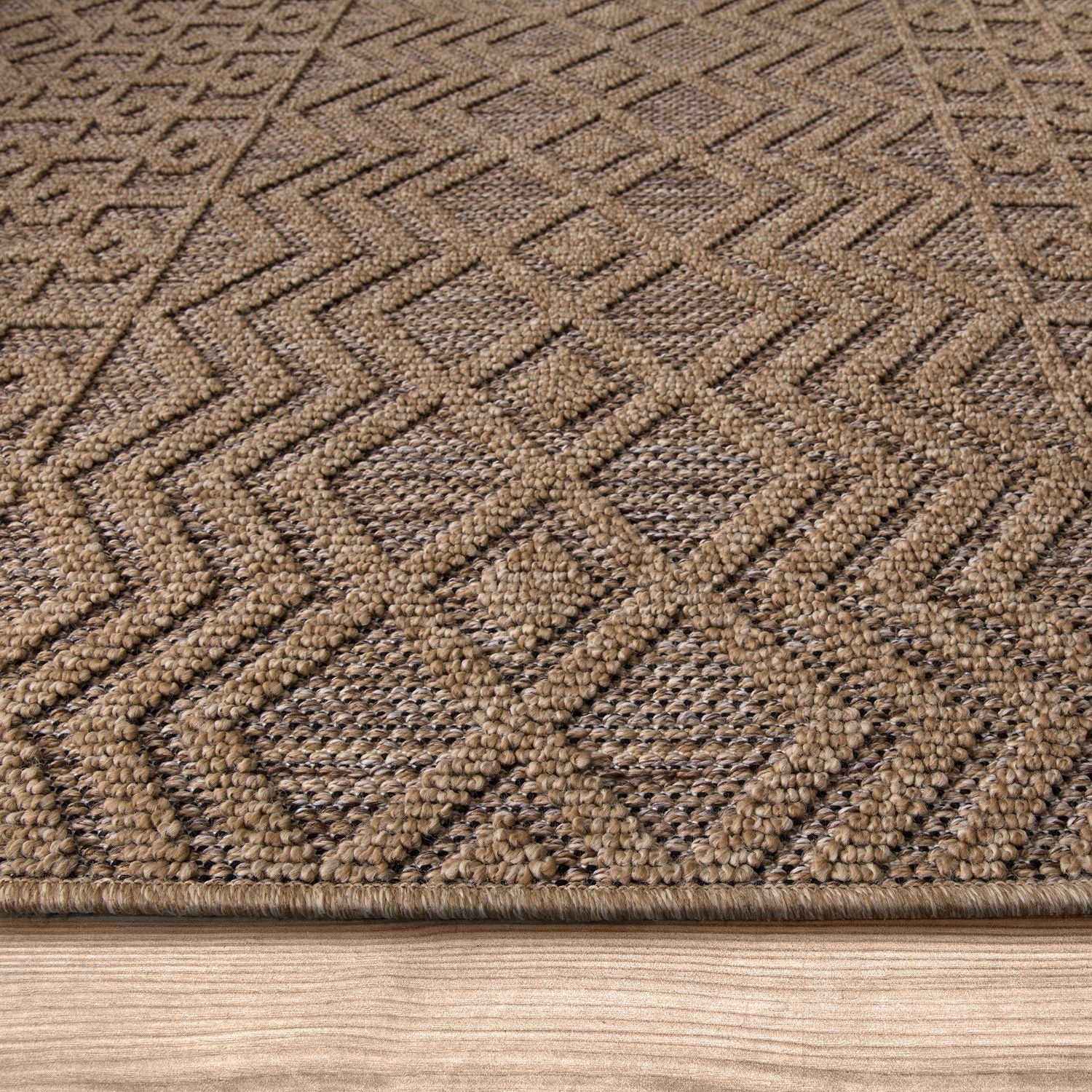In- & Outdoor Rug Cologne with Bohemian Aztec Pattern in Beige-2