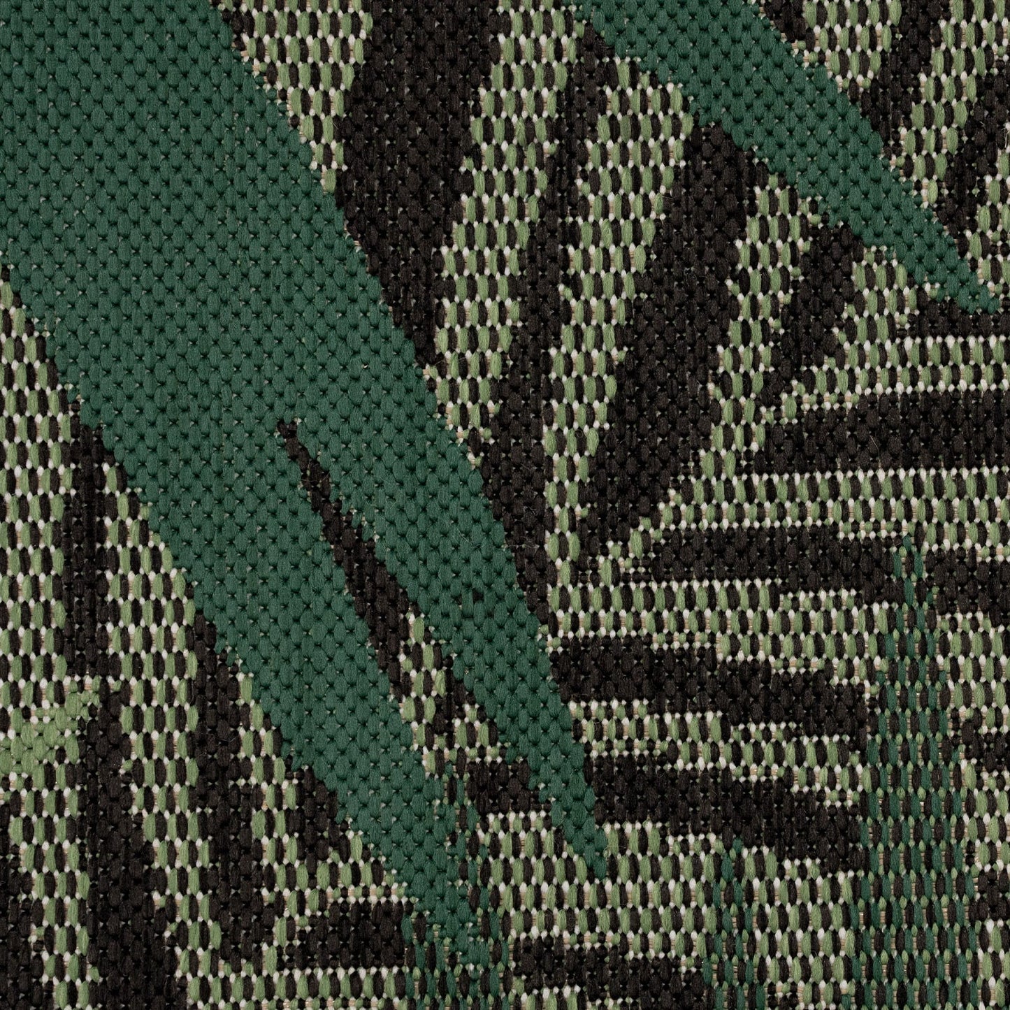 Outdoor Rug Ostende Tropical Palm Leaves - Black Green-2