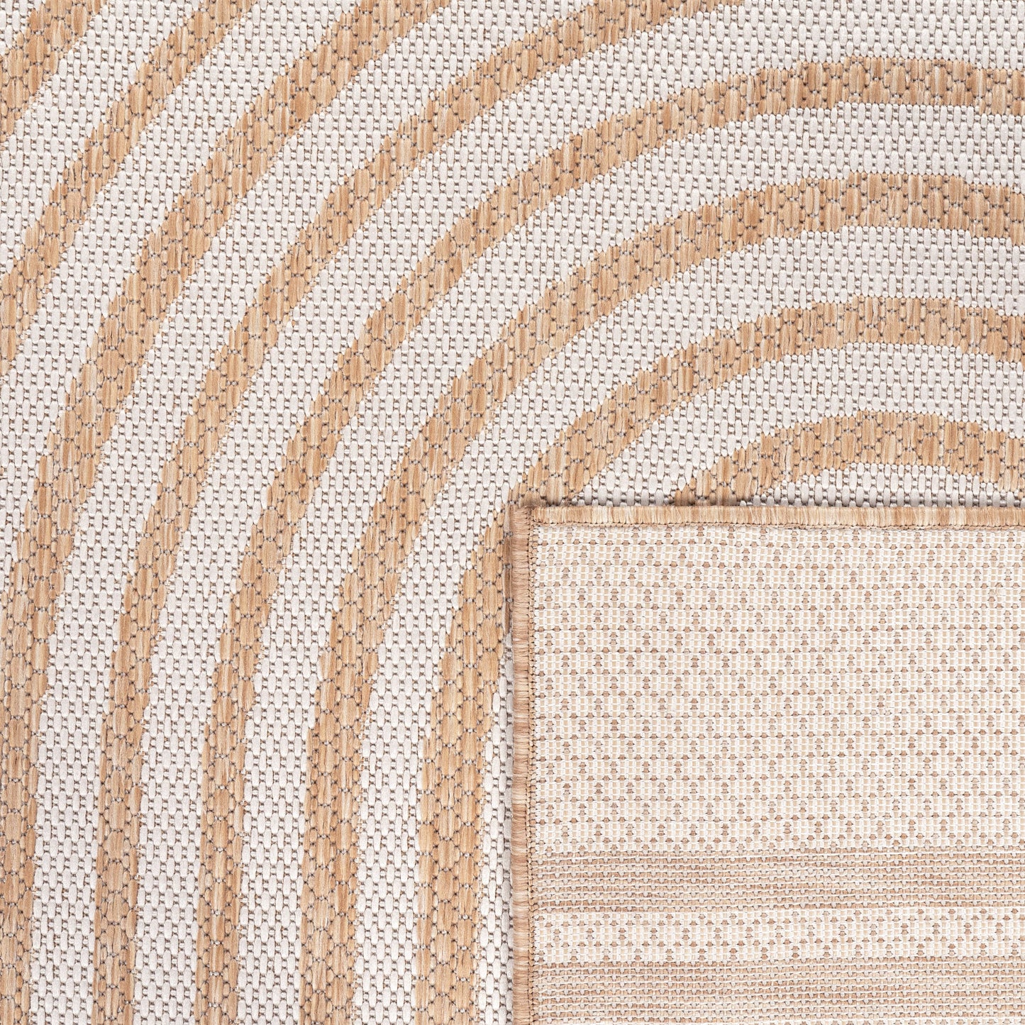 In- & Outdoor Rug Captera with Minimalistic Line Pattern in Nature Beige-3