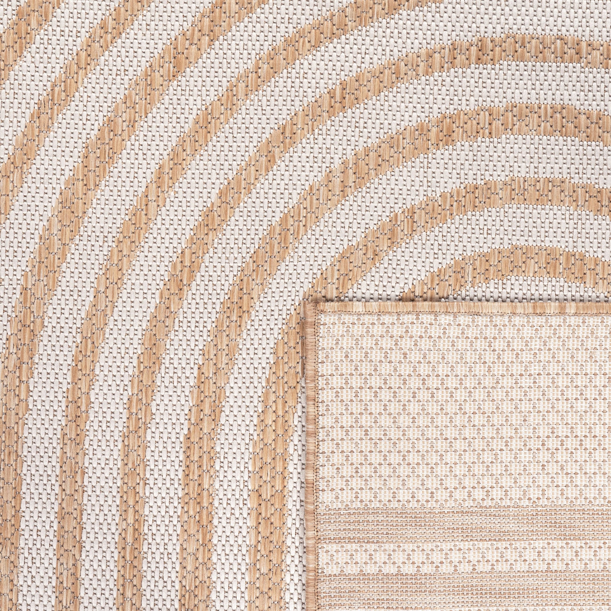 In- & Outdoor Rug Captera with Minimalistic Line Pattern in Nature Beige-3