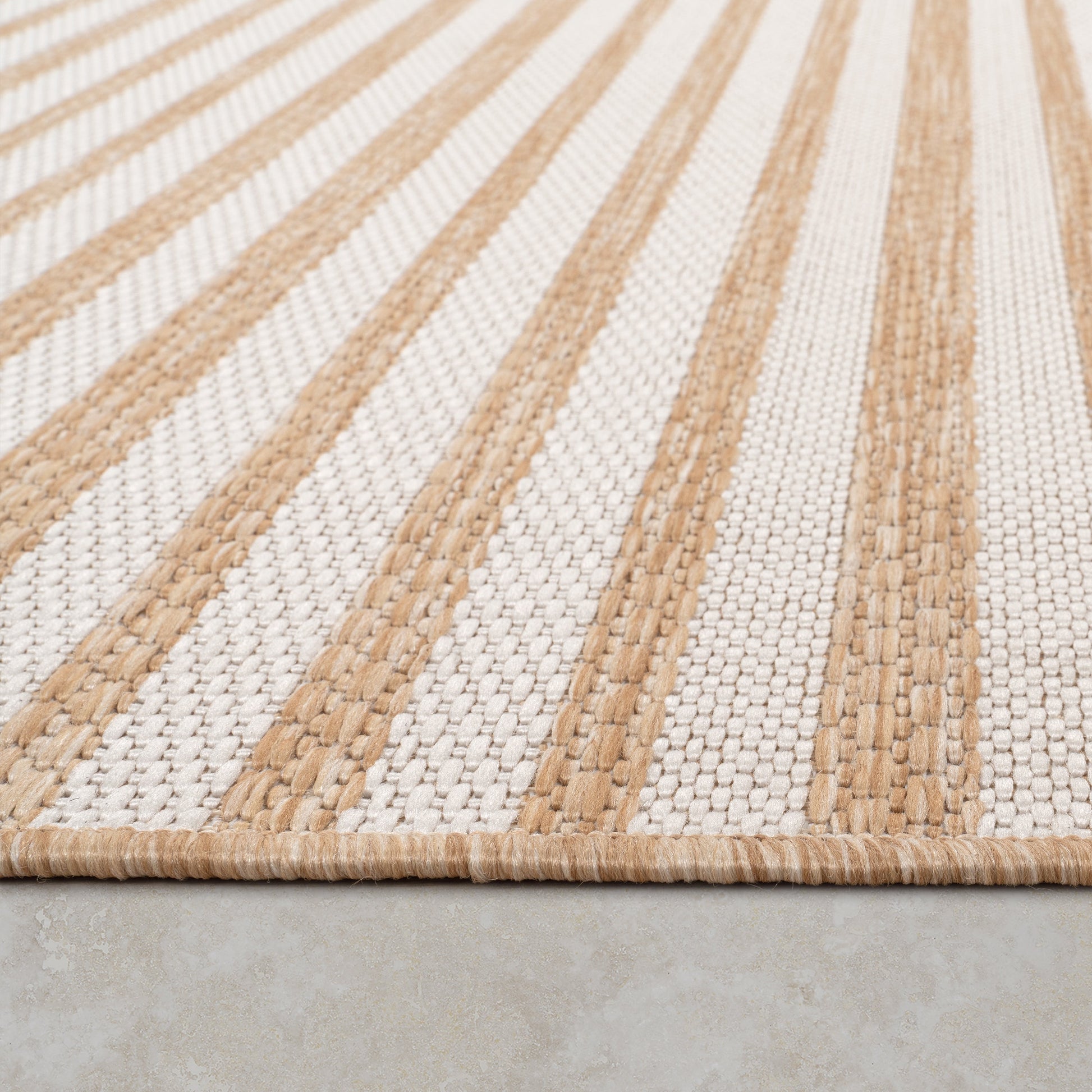 In- & Outdoor Rug Captera with Minimalistic Line Pattern in Nature Beige-1