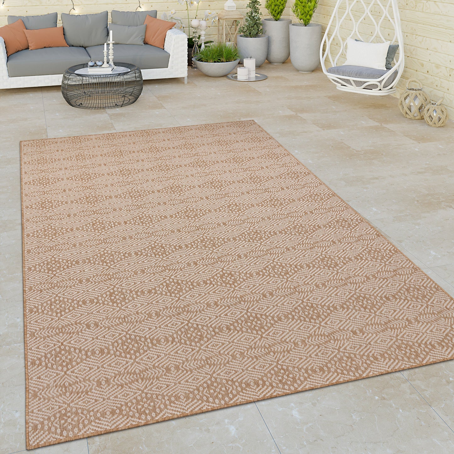 Indoor & Outdoor Rug Captera with Aztec Pattern-0