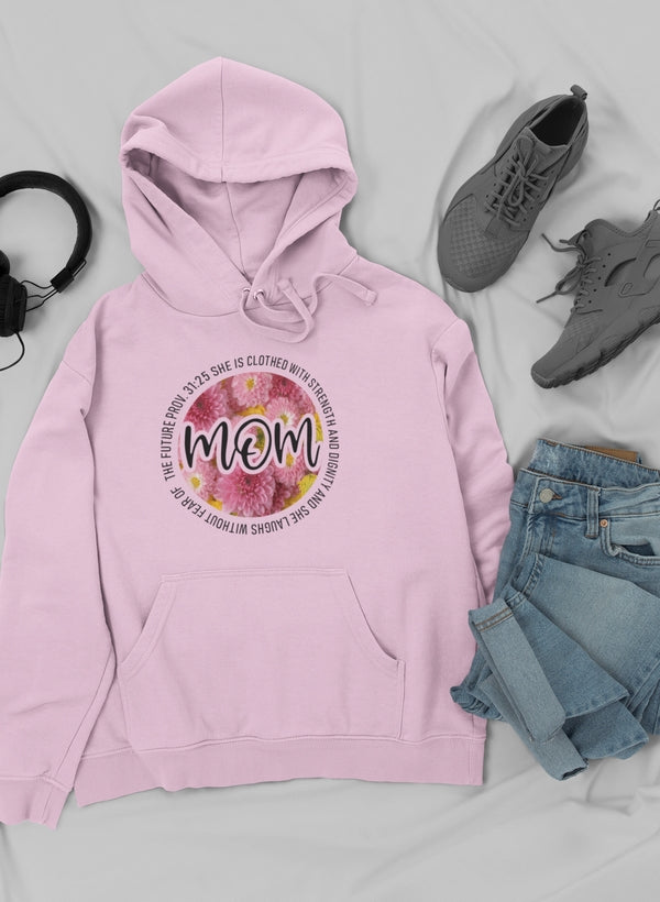 She Is Strong Proverbs Floral Mom Hoodie-0