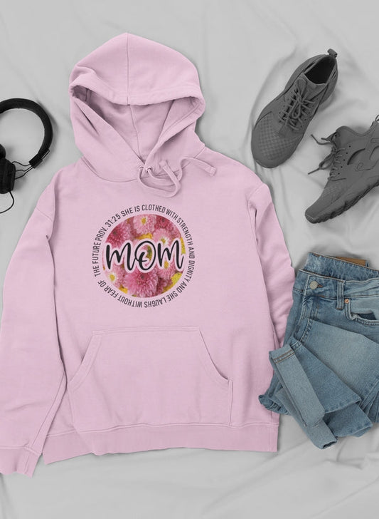 She Is Strong Proverbs Floral Mom Hoodie-0