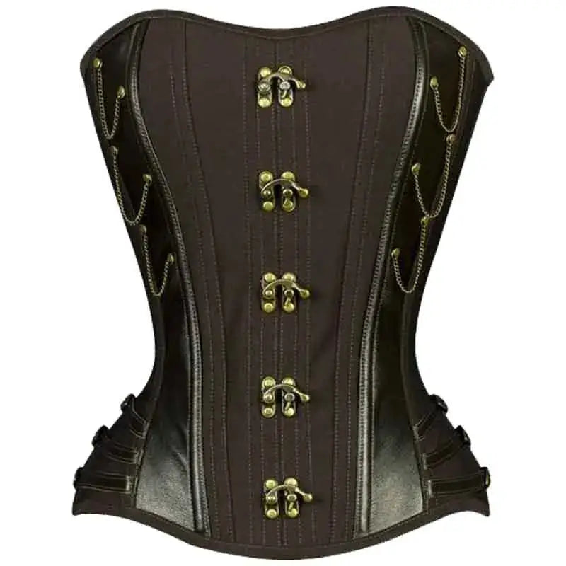 Women’s Genuine Leather Overbust Corset-0