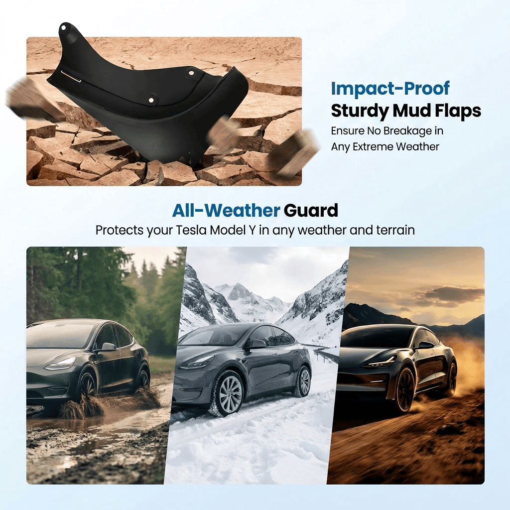 Front Rear Fender Mud Splash Guard for Tesla Model Y & Model Y Juniper