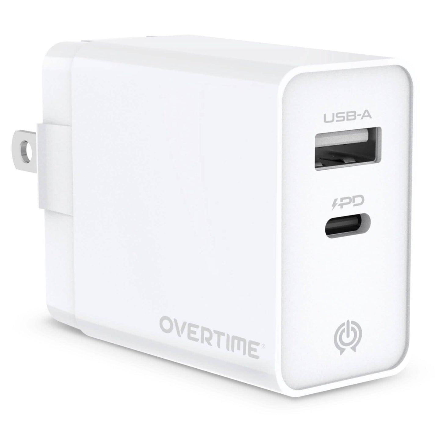 Overtime Dual Port USB A and USB C 38W Fast Charging Power Adapter
