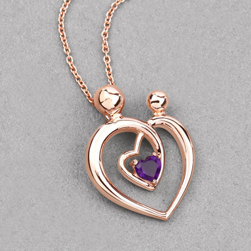 0.25 Carat Genuine Amethyst .925 Sterling Silver Pendant