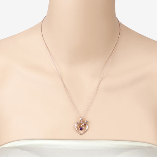 0.25 Carat Genuine Amethyst .925 Sterling Silver Pendant