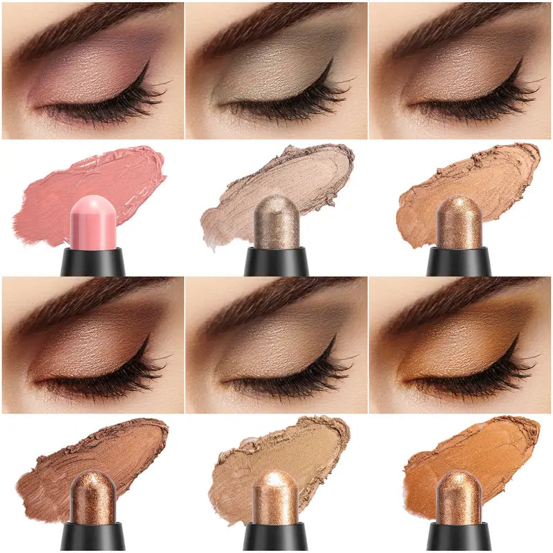 Metallic Eyeshadow Stick Set - 6 Creamy Pencils
