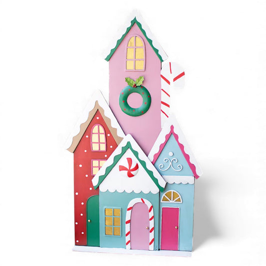 Painted Metal Christmas Village