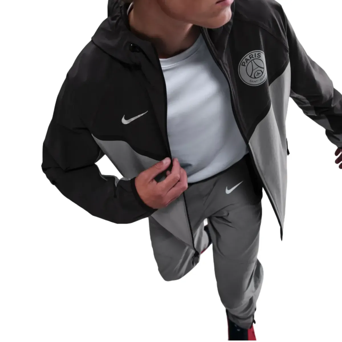 PSG grey Tech Woven presentation tracksuit 2025/26 - Nike-3