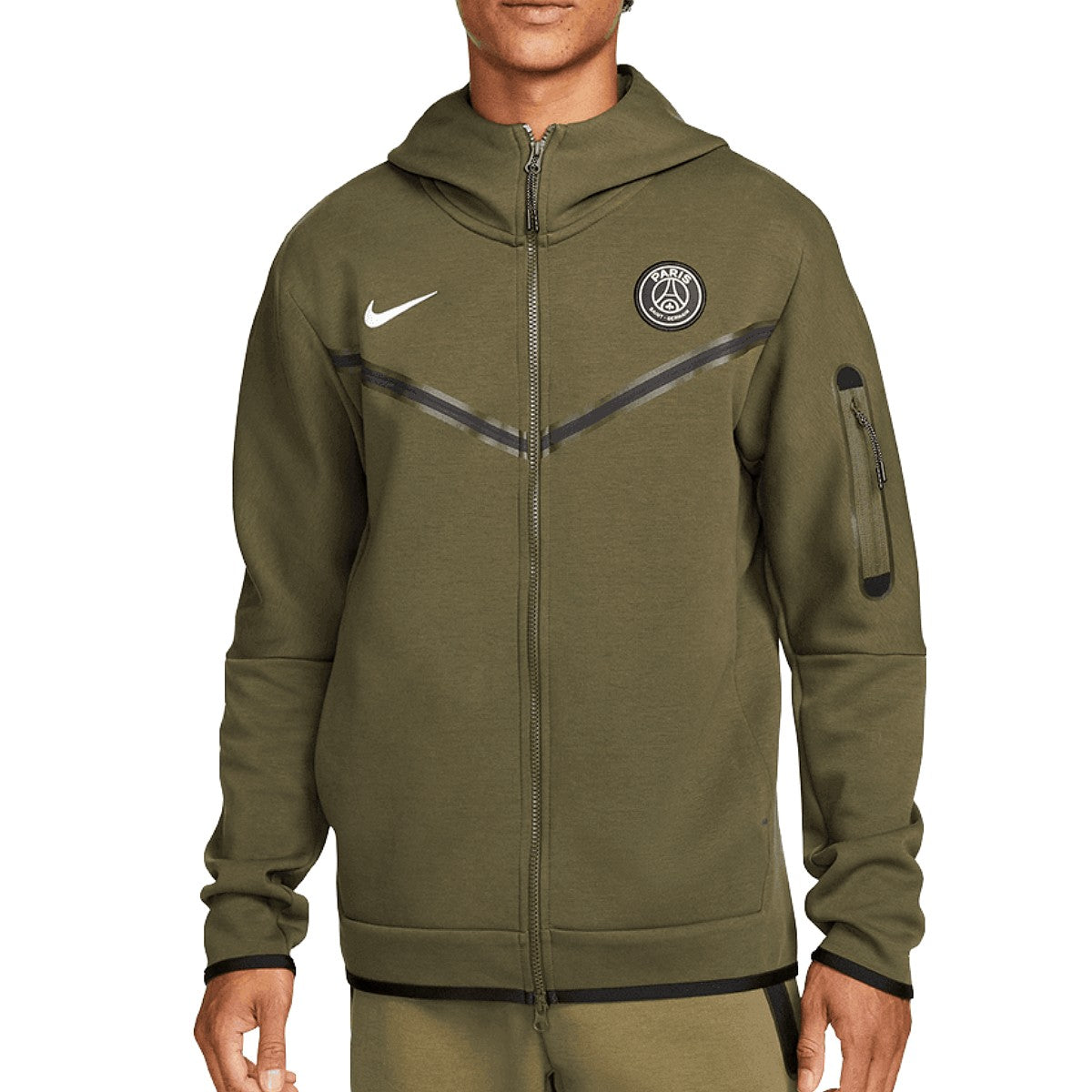 PSG Tech Fleece green presentation Soccer jacket 2022/23 - Nike-0