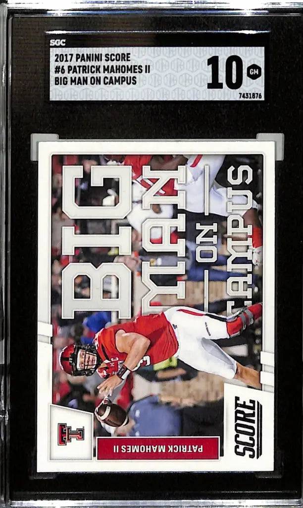 Patrick Mahomes 2017 panini score big man insert rookie card  sgc graded