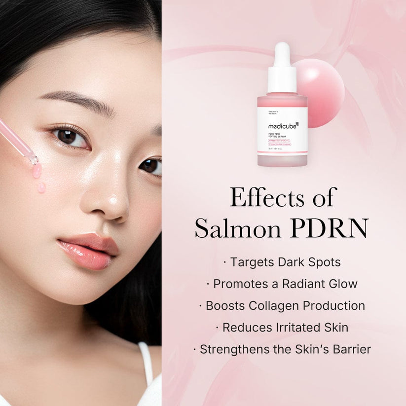 Medicube [NEW] PDRN Pink Peptide Brightening Glow Serum 30ml - Collagen Hydrating & Firming Essence for Radiant Skin | Moisturizing Anti Dullness Facial Serum
