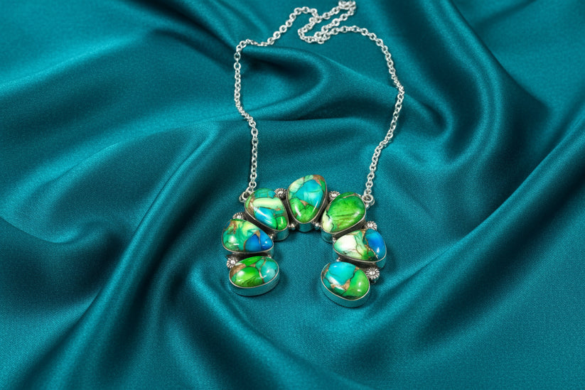 Beautiful Handmade Peacock Dahlia Naja Necklace in Sterling Silver
