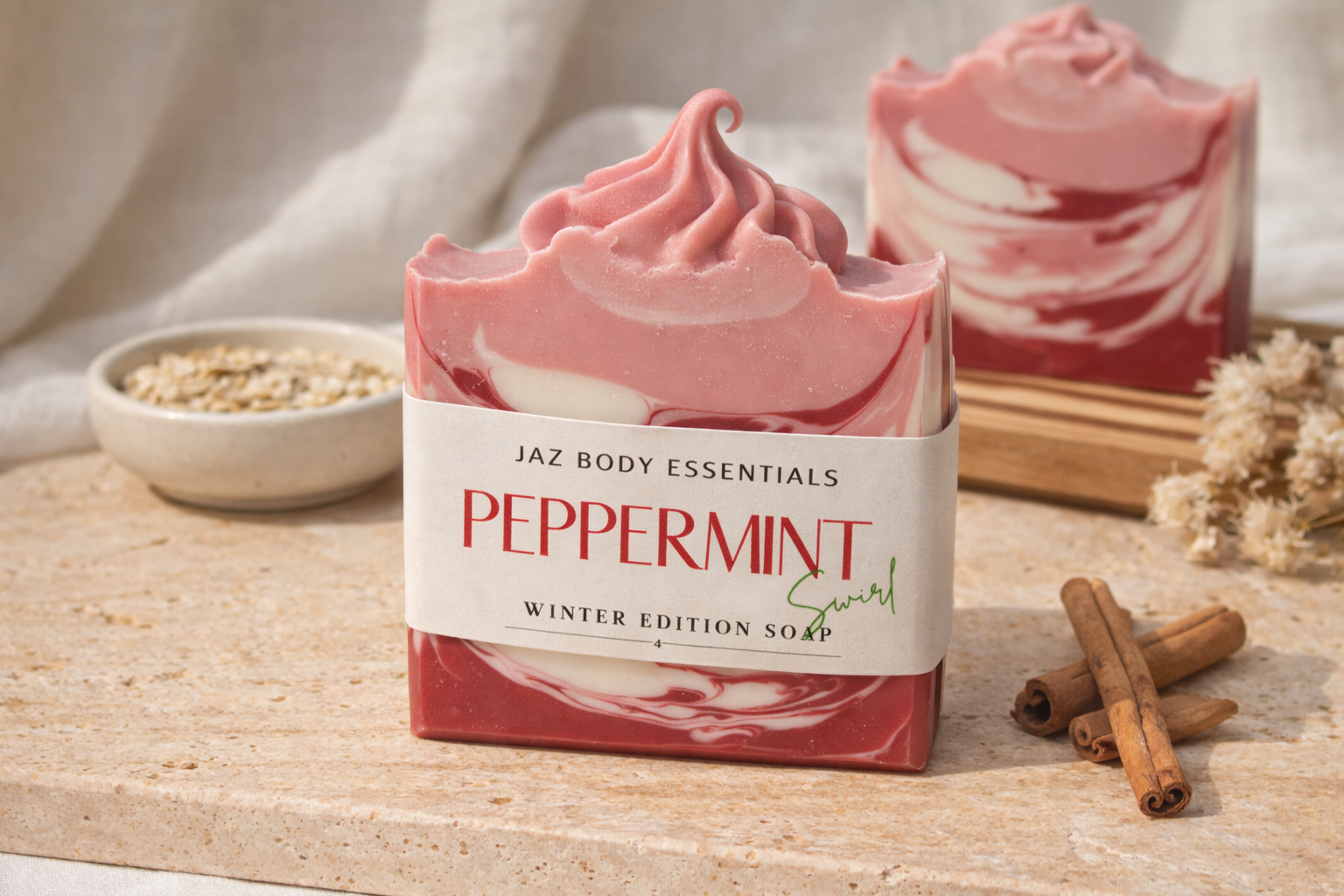 Peppermint Swirl Luxury Soap Bar-0