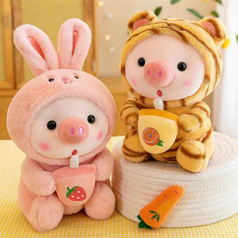 Pig Boba Plush Toy Cute Bubble Tea Stuffed Animal for Kids