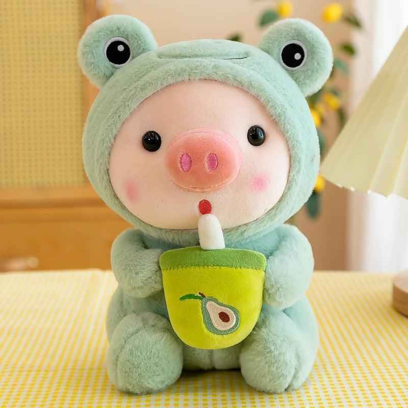 Pig Boba Plush Toy Cute Bubble Tea Stuffed Animal for Kids
