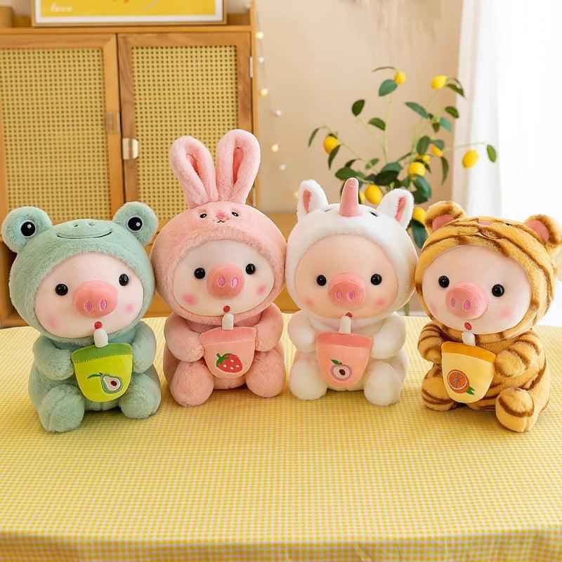 Pig Boba Plush Toy Cute Bubble Tea Stuffed Animal for Kids