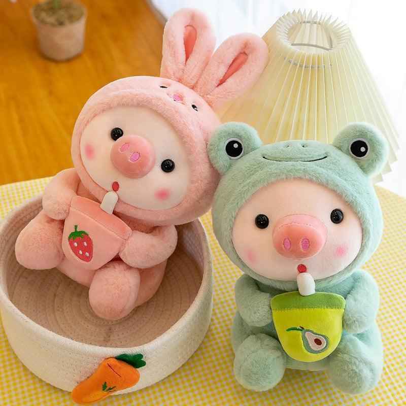Pig Boba Plush Toy Cute Bubble Tea Stuffed Animal for Kids