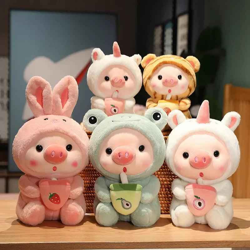 Pig Boba Plush Toy Cute Bubble Tea Stuffed Animal for Kids