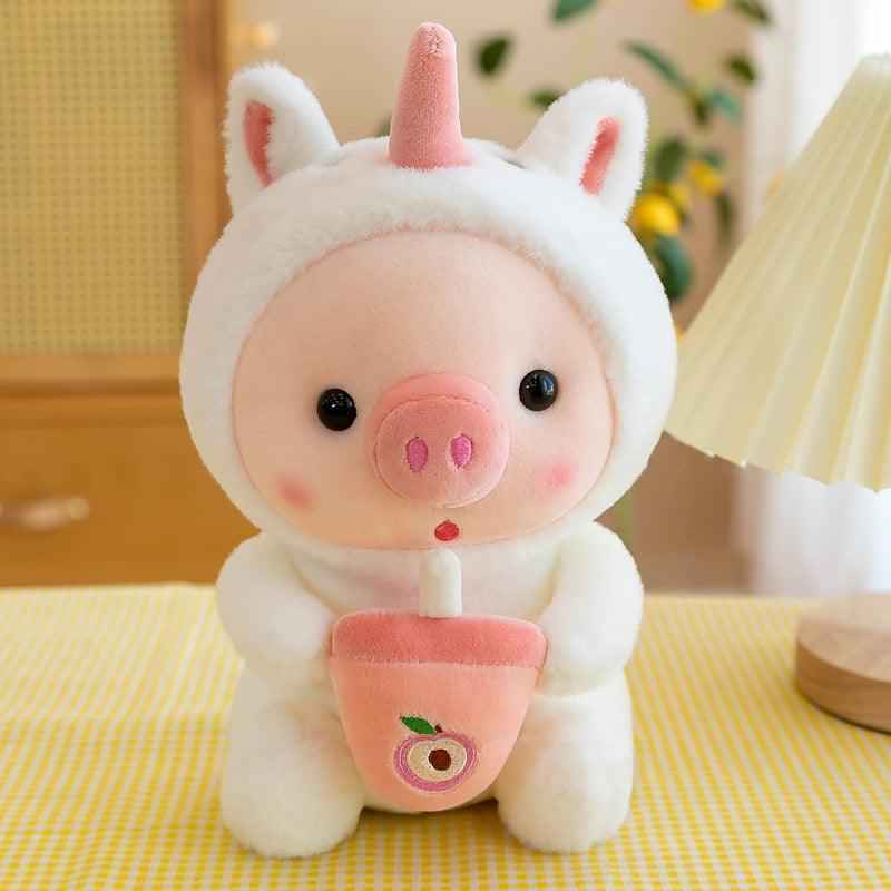 Pig Boba Plush Toy Cute Bubble Tea Stuffed Animal for Kids