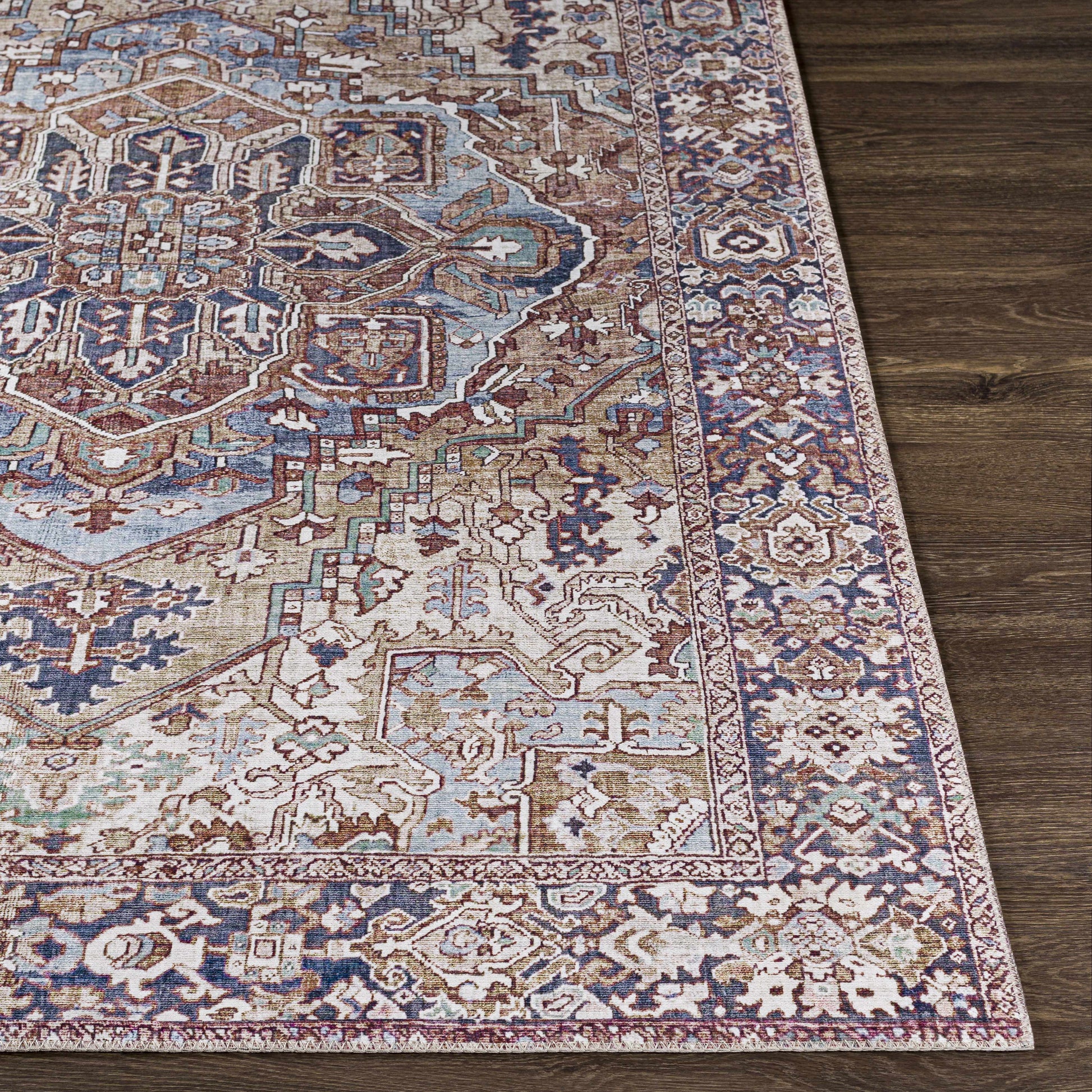 Neyland Iris Olive & Brown Area Rug 2360-2