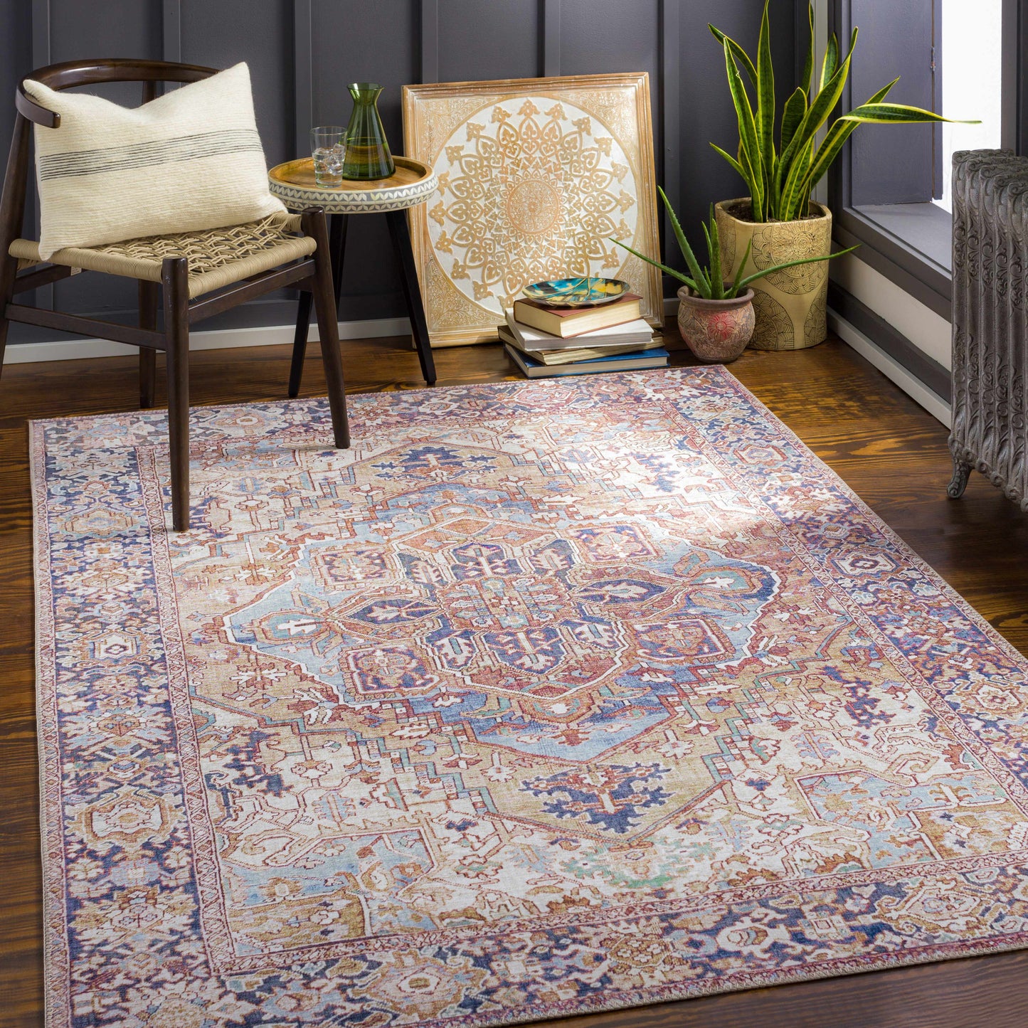 Neyland Iris Olive & Brown Area Rug 2360-1