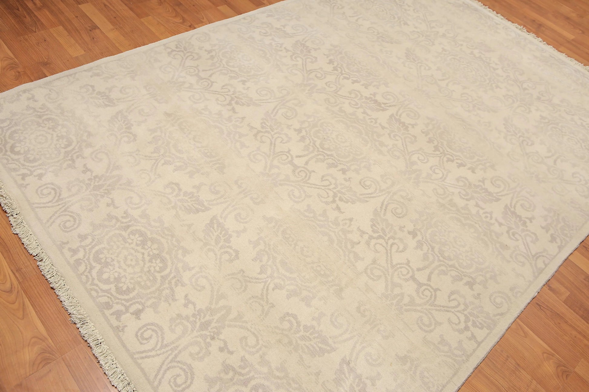 6' x 9' Hand Knotted Floral Traditional Oriental Wool Area rug Beige-3