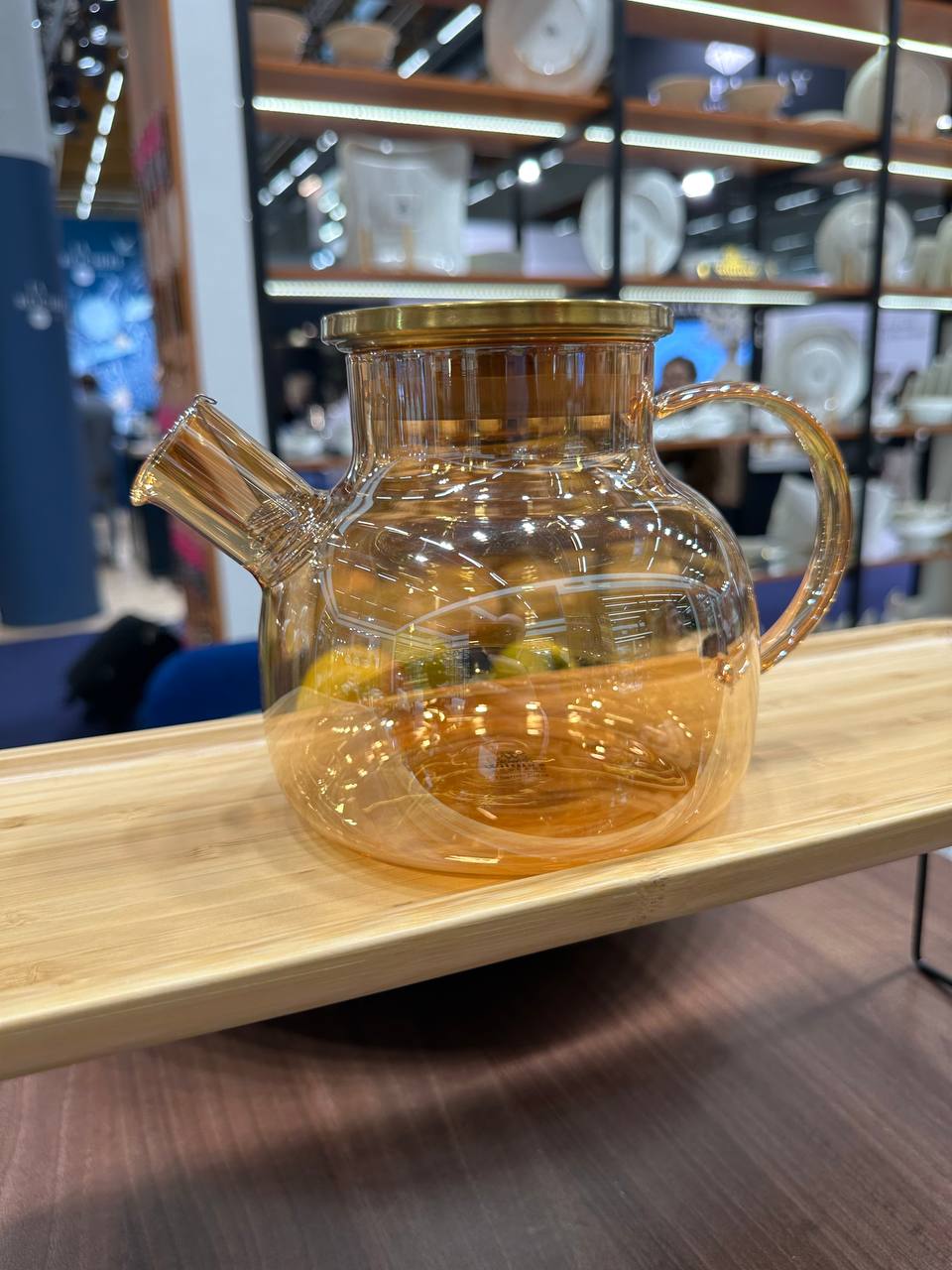 Amber Thermo Glass Teapot 32 Fl Oz | 1200 ml |  High temperature and shock resistant-2