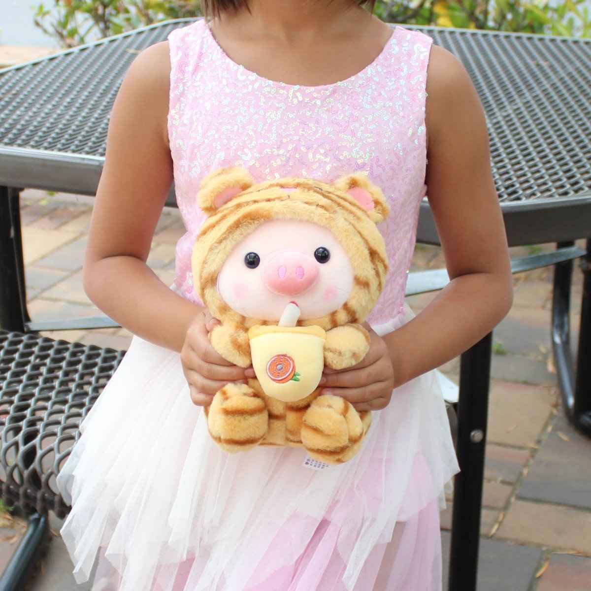 Pig Boba Plush Toy Cute Bubble Tea Stuffed Animal for Kids