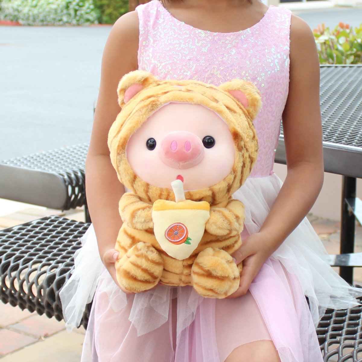 Pig Boba Plush Toy Cute Bubble Tea Stuffed Animal for Kids