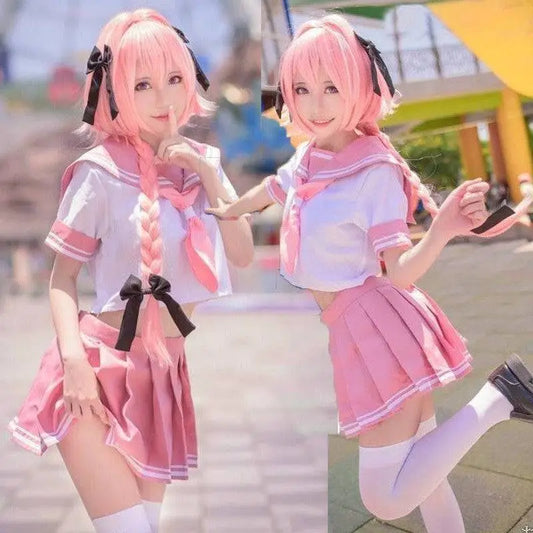 Pink and White Sailor Suit Cosplay Costume FGO