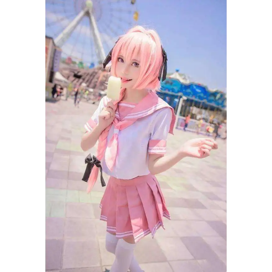 Pink and White Sailor Suit Cosplay Costume FGO