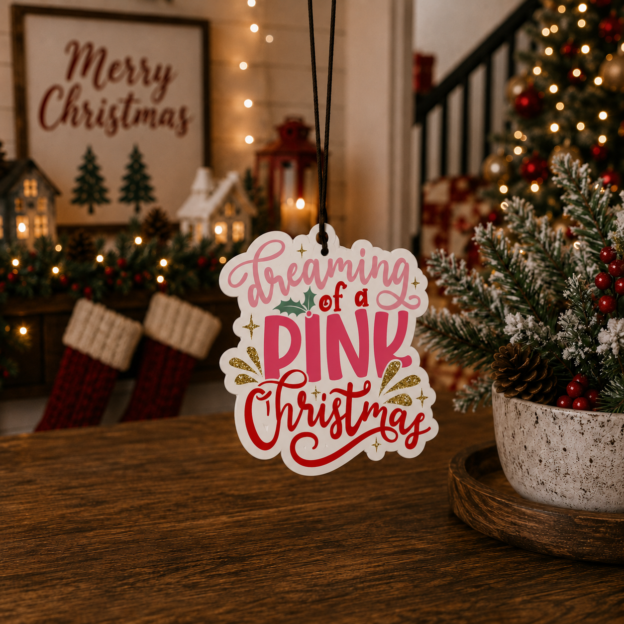 Pink Christmas Freshie