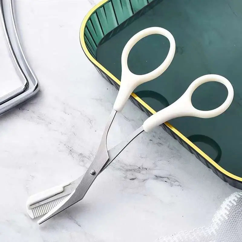 Pink Eyebrow Trimming Knife and Scissors Set