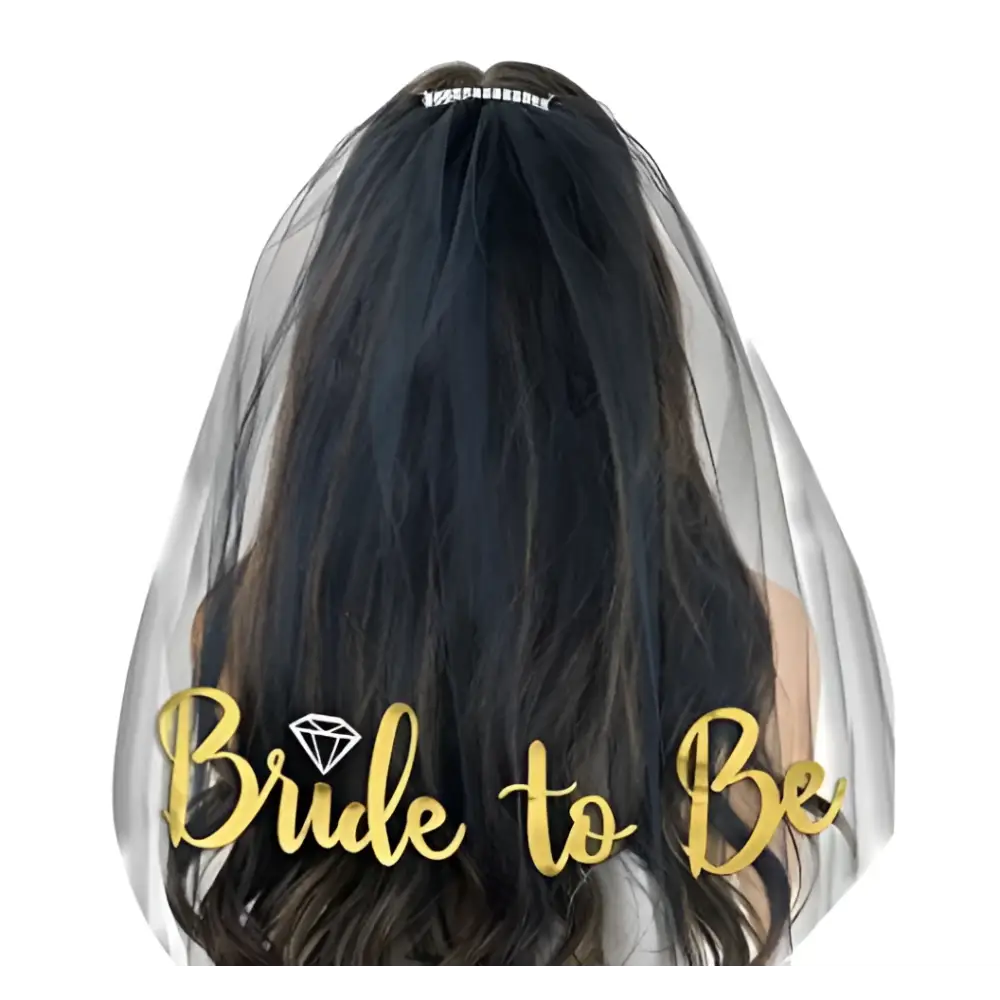 Pink Gold Foil Bride to Be Bridal Veil Popular Tulle