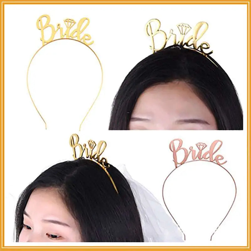 Pink Gold Foil Bride to Be Bridal Veil Popular Tulle