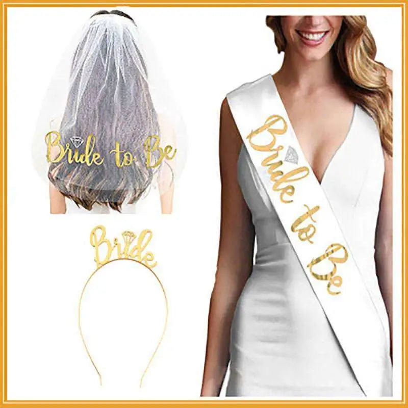 Pink Gold Foil Bride to Be Bridal Veil Popular Tulle