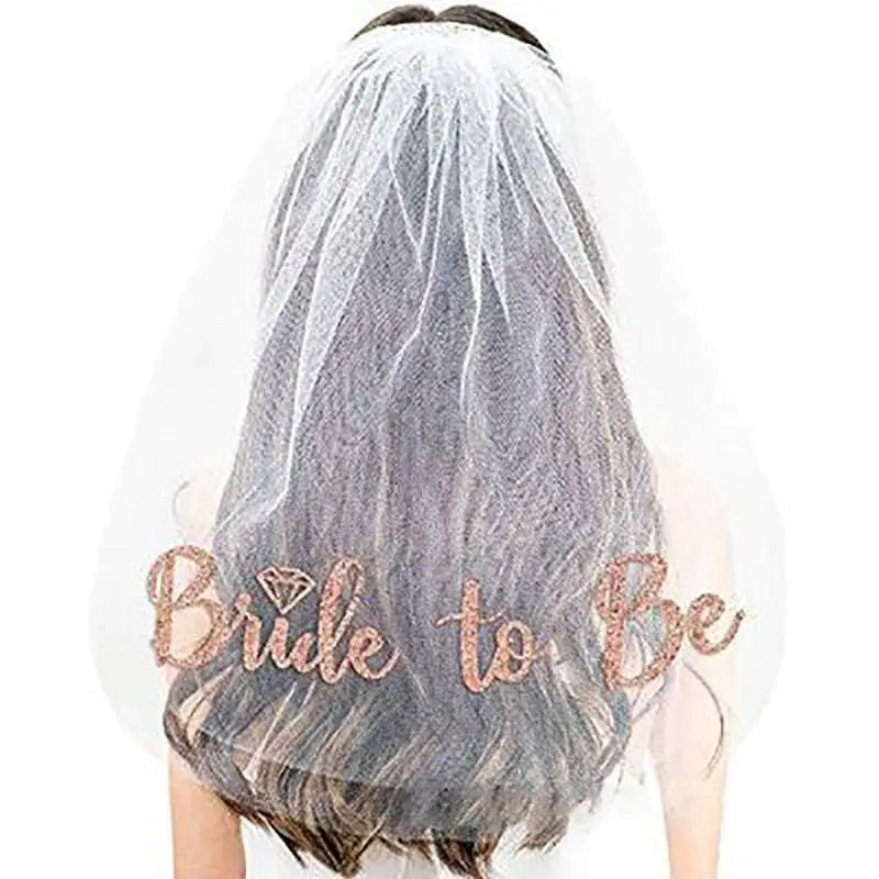 Pink Gold Foil Bride to Be Bridal Veil Popular Tulle