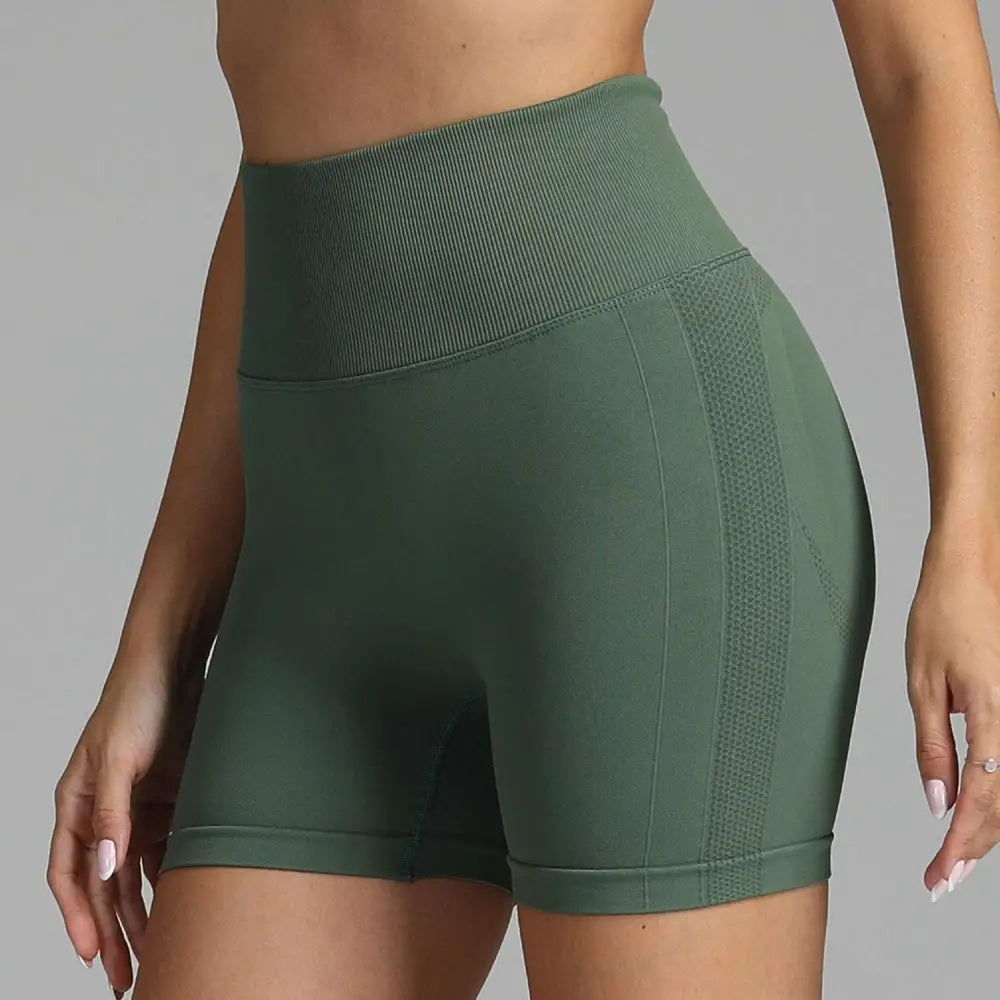 Pink High Waist Seamless Yoga Shorts Women