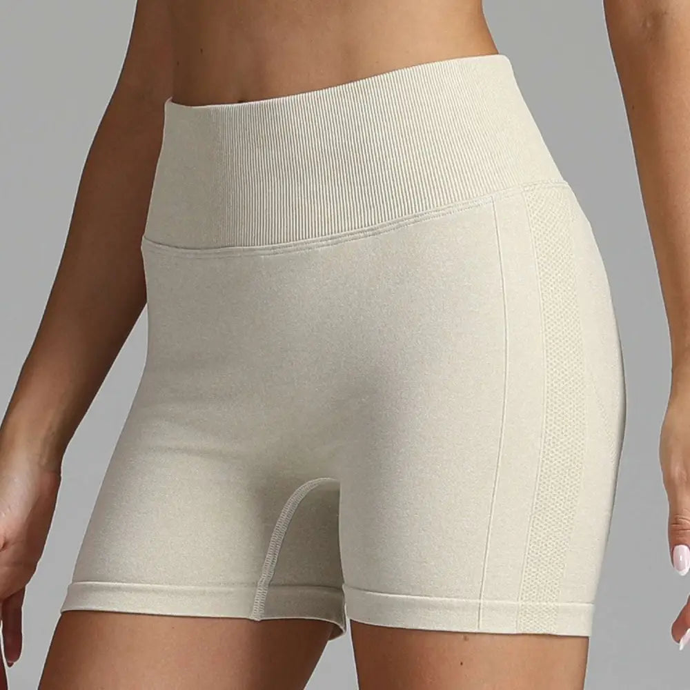 Pink High Waist Seamless Yoga Shorts Women